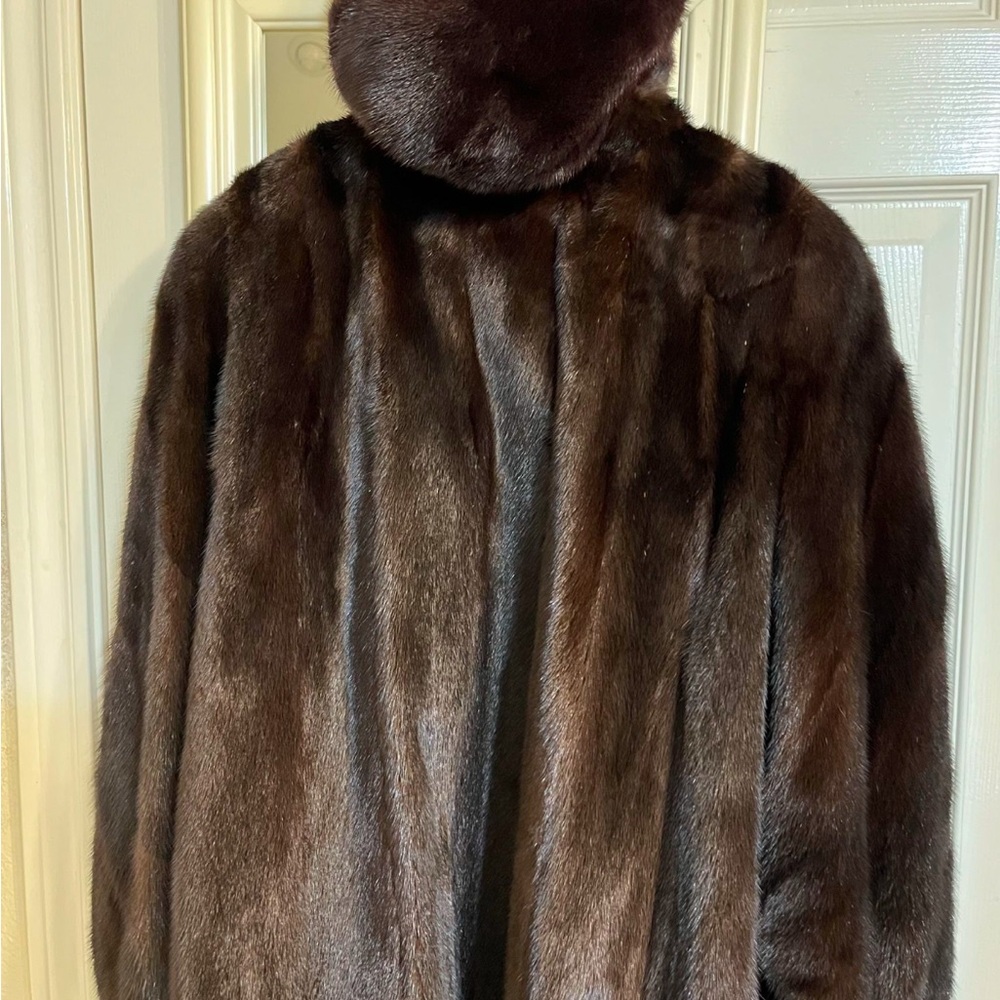 Authentic Mink Coat Koslow’s Deep Brown Fur Full-Length Coat